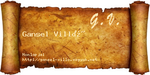 Gansel Villő névjegykártya
